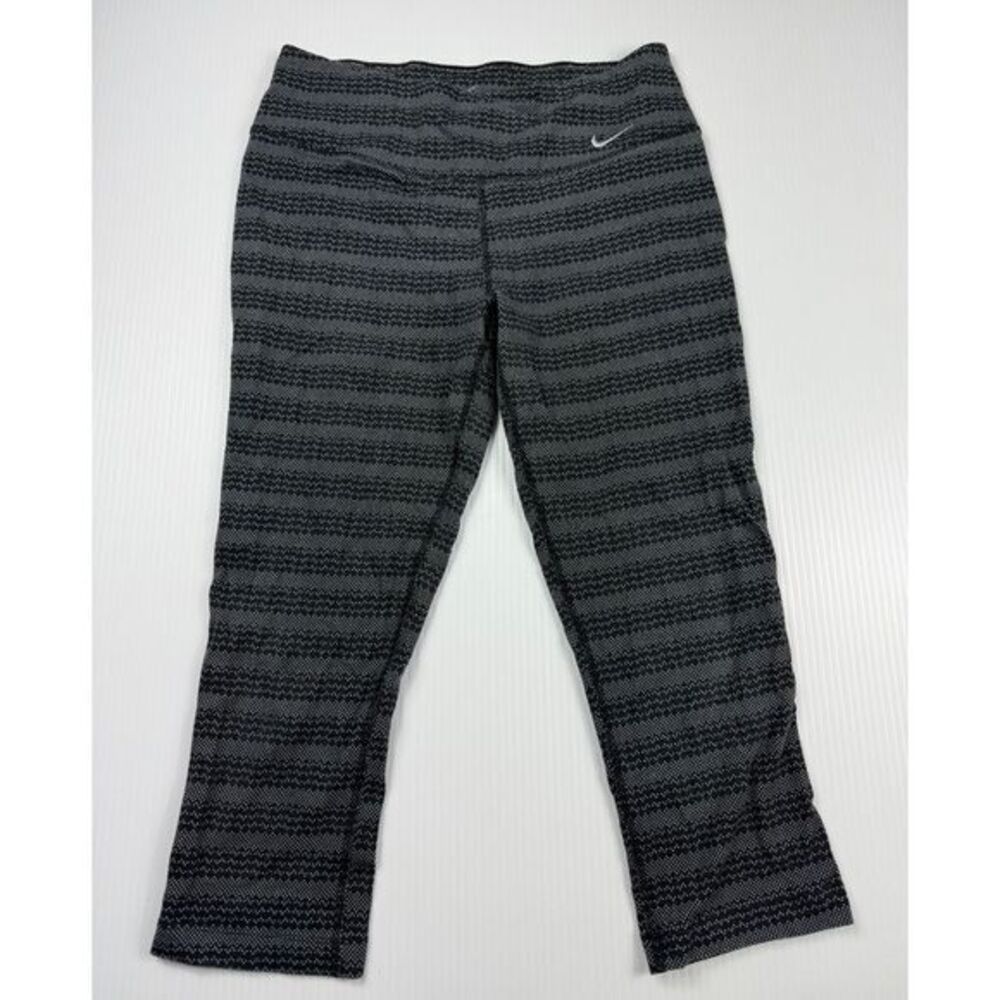 Nike Dri-FIT Geometric Pattern Capri Workout Leggings Athletic Pants Medium
